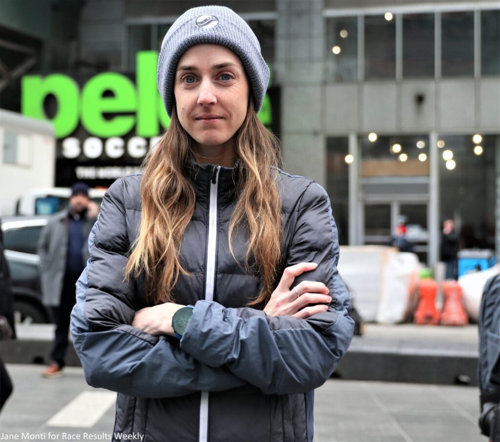 Molly Huddle Serious Times Square UANYCH 16 Mar 2023 Jane Monti With Credit